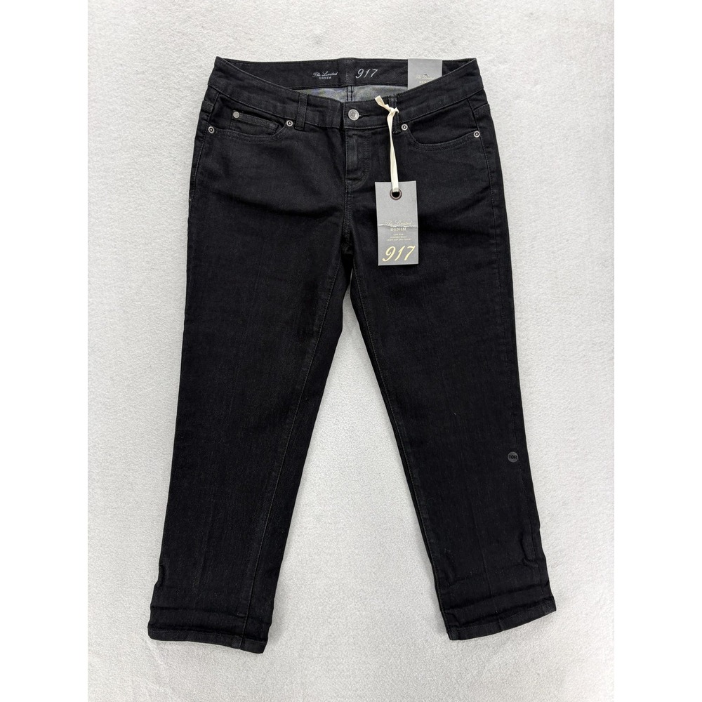 The Limited 917 Low Rise Ankle Jeans Womens 10 Black Dark Wash Stretch Denim NWT